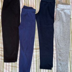 4 total pair of Old Navy and Cat and Jack FLEECE lined leggings. Size Small